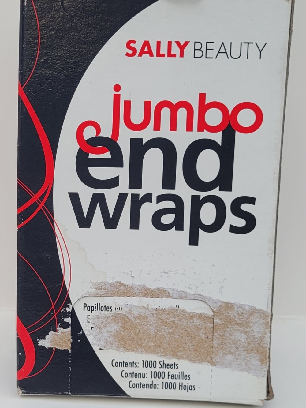 Sally Beauty Jumbo End Wraps 1000 Count - Unused (Moisture Damaged Box)